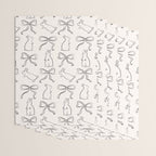 Ribbon Bows and Bunnies in Black and Linen White Wrapping Paper Gallery Image 3