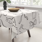 Ribbon Bows and Bunnies in Black and Linen White Tablecloth Gallery Image 3