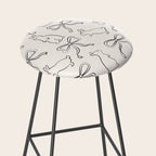 Ribbon Bows and Bunnies in Black and Linen White Stool Gallery Image 2