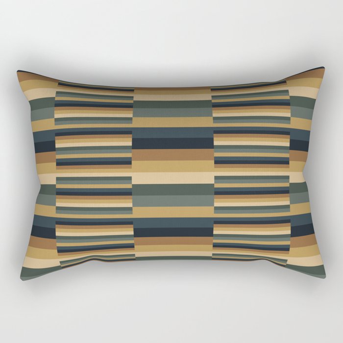 Mixed Stripes Pattern XXV Bold Earthy Rectangular Pillow Gallery Image 2