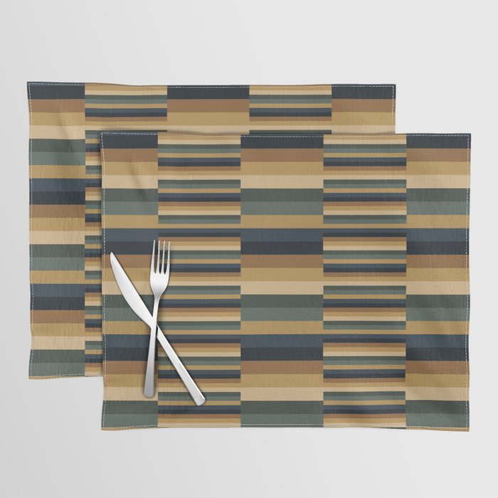 Mixed Stripes Pattern XXV Bold Earthy Placemat Gallery Image 1