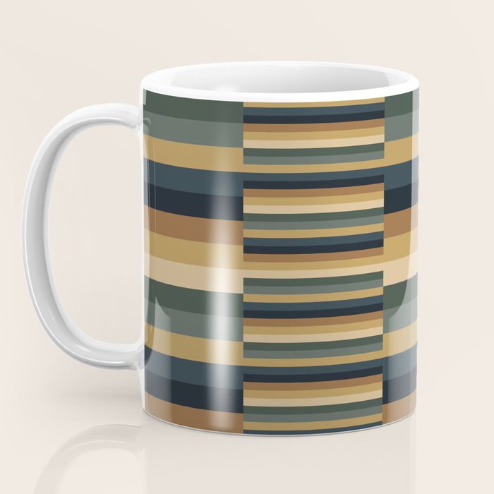 Mixed Stripes Pattern XXV Bold Earthy Coffee Mug Gallery Image 3