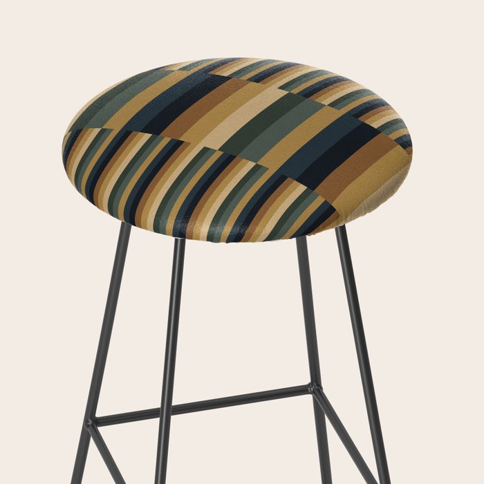 Mixed Stripes Pattern XXV Bold Earthy Stool Gallery Image 2