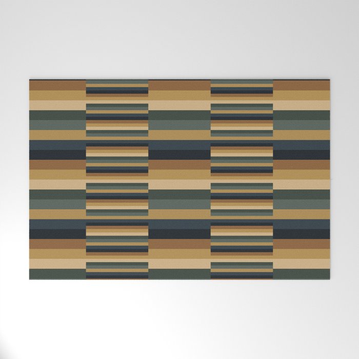 Mixed Stripes Pattern XXV Bold Earthy Welcome Mat Gallery Image 1