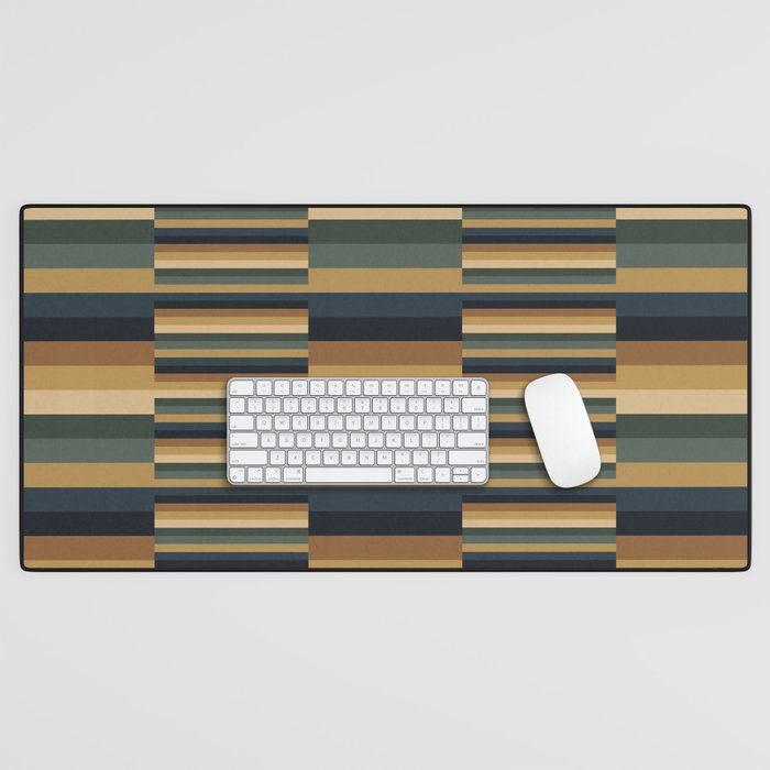Mixed Stripes Pattern XXV Bold Earthy Desk Mat Gallery Image 1