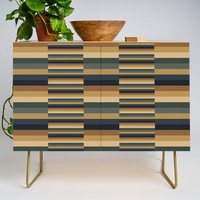 Mixed Stripes Pattern XXV Bold Earthy Credenza Gallery Image 1