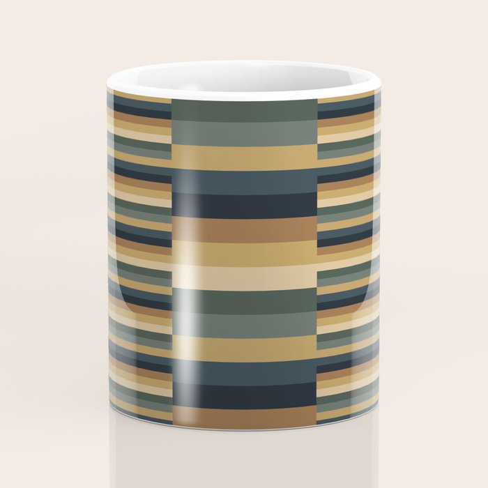 Mixed Stripes Pattern XXV Bold Earthy Coffee Mug Gallery Image 4