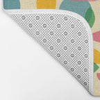 Retro Abstract Geometric Pattern with Bright Colorful Shapes and Fabric Texture Bath Mat Gallery Image 2