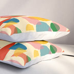 Retro Abstract Geometric Pattern with Bright Colorful Shapes and Fabric Texture Pillow Sham Gallery Image 3