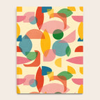 Retro Abstract Geometric Pattern with Bright Colorful Shapes and Fabric Texture Notebook Gallery Image 4