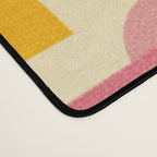 Retro Abstract Geometric Pattern with Bright Colorful Shapes and Fabric Texture Desk Mat Gallery Image 4