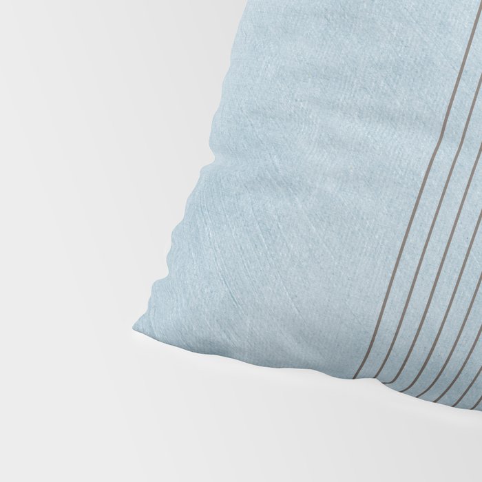 Light Blue Thin Black Lines Minimalism Modern Artwork Pillow Sham Gallery Image 4