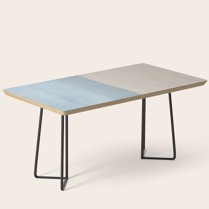 Light Blue Thin Black Lines Minimalism Modern Artwork Coffee Table Gallery Image 1