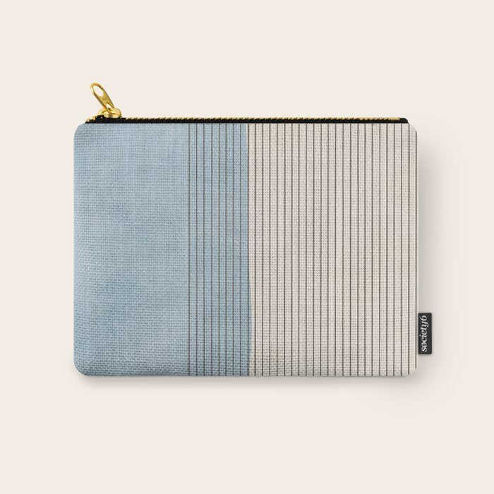 Light Blue Thin Black Lines Minimalism Modern Artwork Carry All Pouch Gallery Image 1