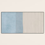 Light Blue Thin Black Lines Minimalism Modern Artwork Desk Mat Gallery Image 3