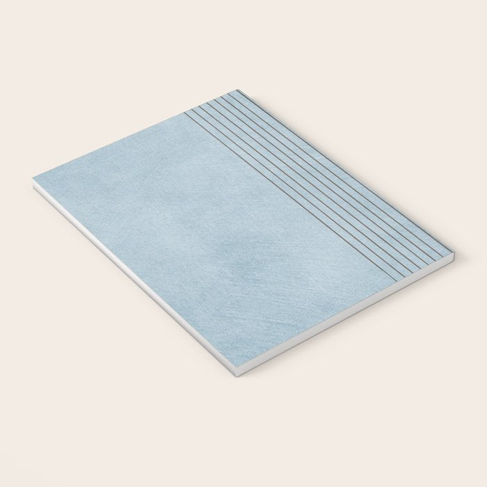 Light Blue Thin Black Lines Minimalism Modern Artwork Notebook Gallery Image 3
