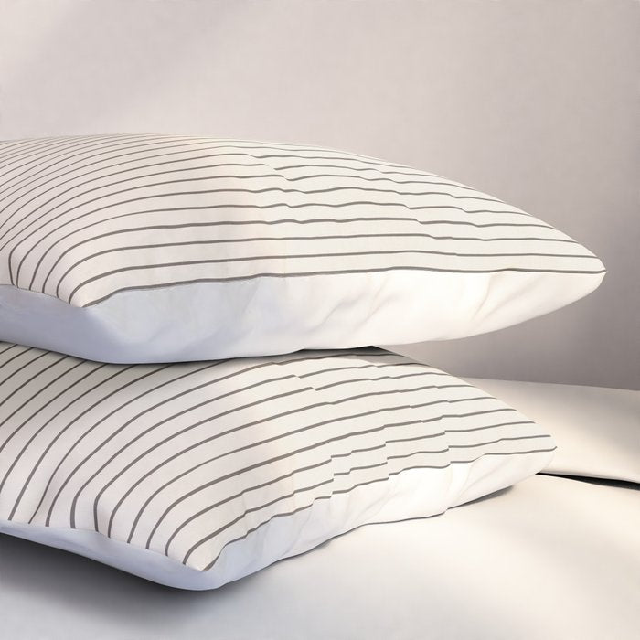 Light Blue Thin Black Lines Minimalism Modern Artwork Pillow Sham Gallery Image 3