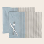 Light Blue Thin Black Lines Minimalism Modern Artwork Placemat Gallery Image 1
