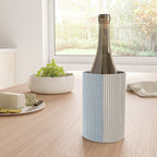 Light Blue Thin Black Lines Minimalism Modern Artwork Wine Chiller Gallery Image 4