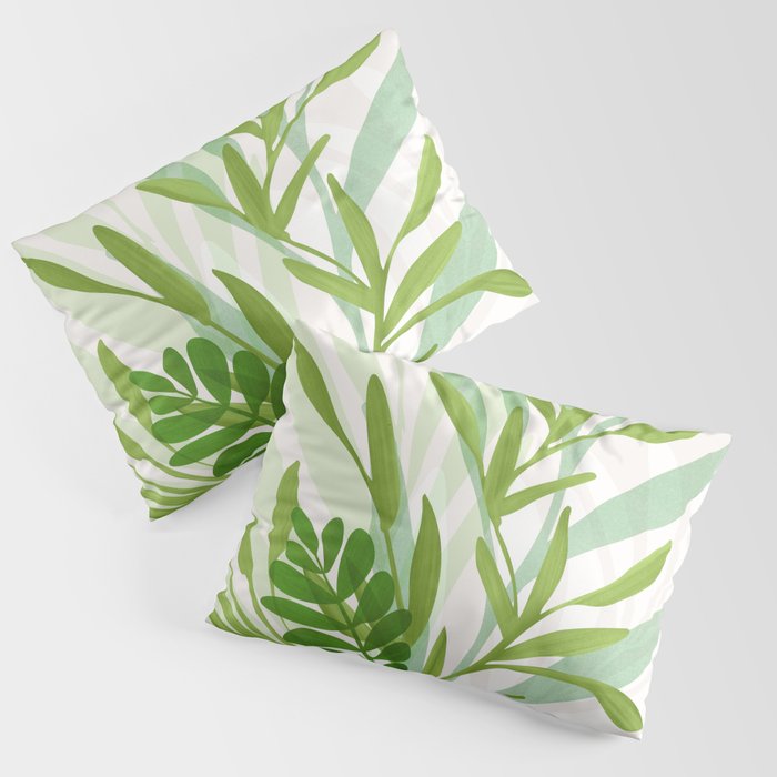 Wild Greenery / Abstract Botanical Series Pillow Sham Gallery Image 1