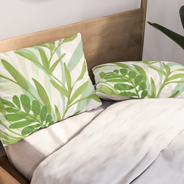 Wild Greenery / Abstract Botanical Series Pillow Sham Gallery Image 2