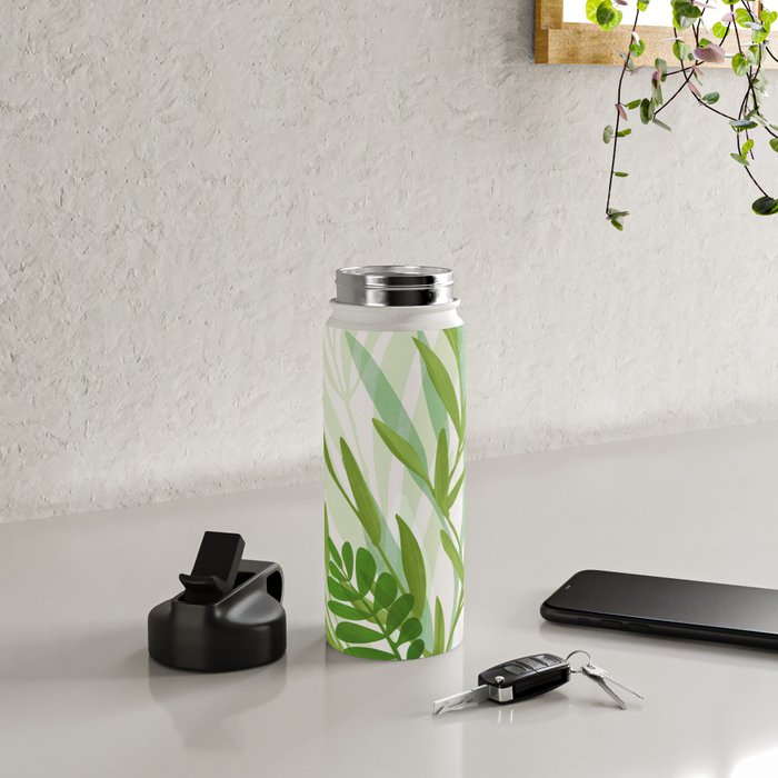 Wild Greenery / Abstract Botanical Series Water Bottle Gallery Image 4