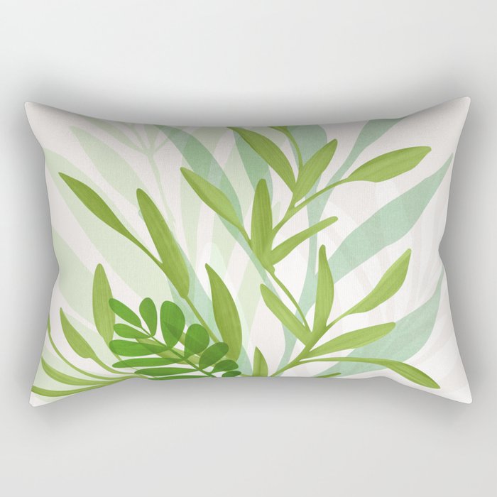 Wild Greenery / Abstract Botanical Series Rectangular Pillow Gallery Image 2