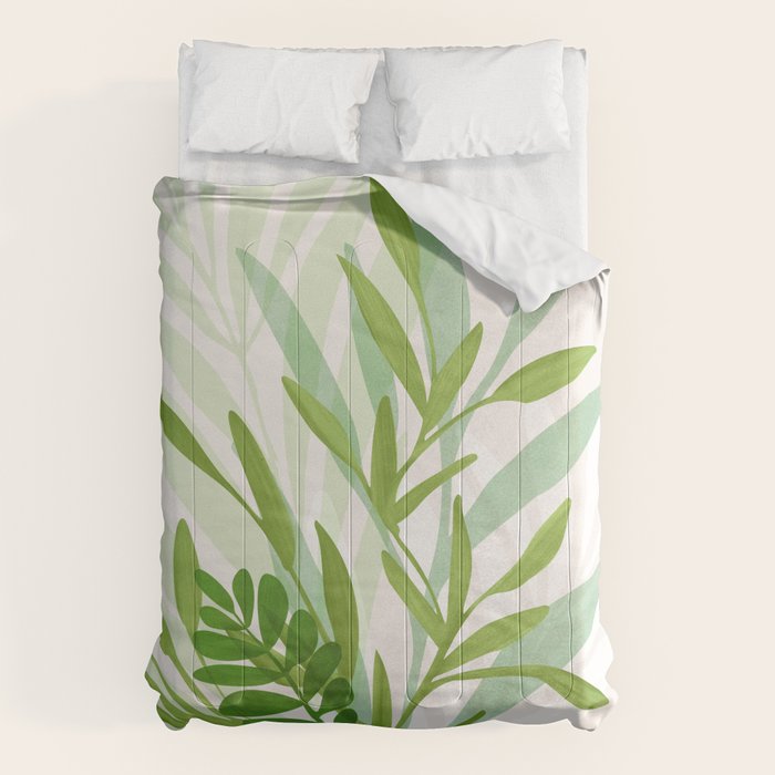 Wild Greenery / Abstract Botanical Series Comforter Gallery Image 6