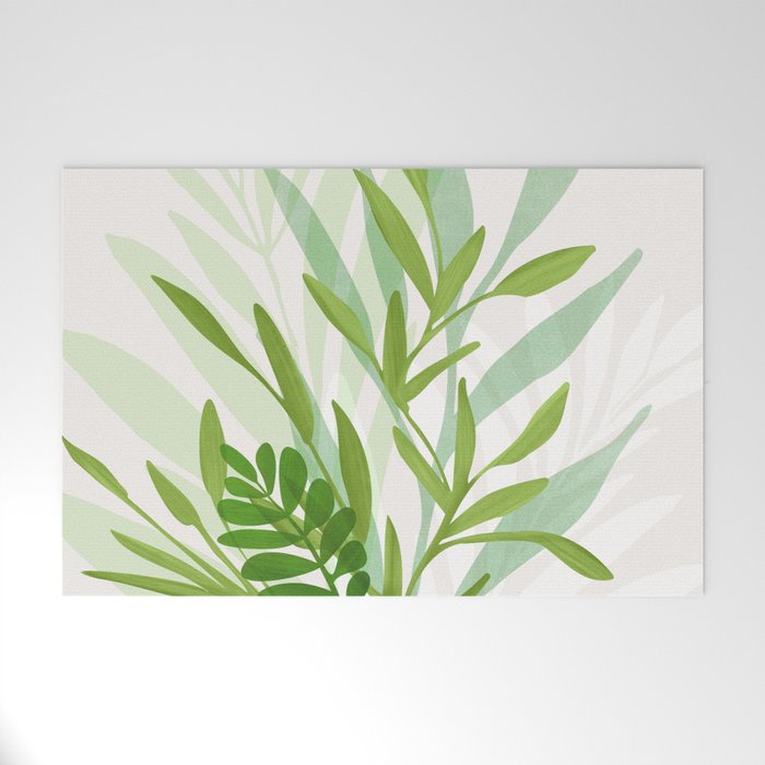 Wild Greenery / Abstract Botanical Series Welcome Mat Gallery Image 1