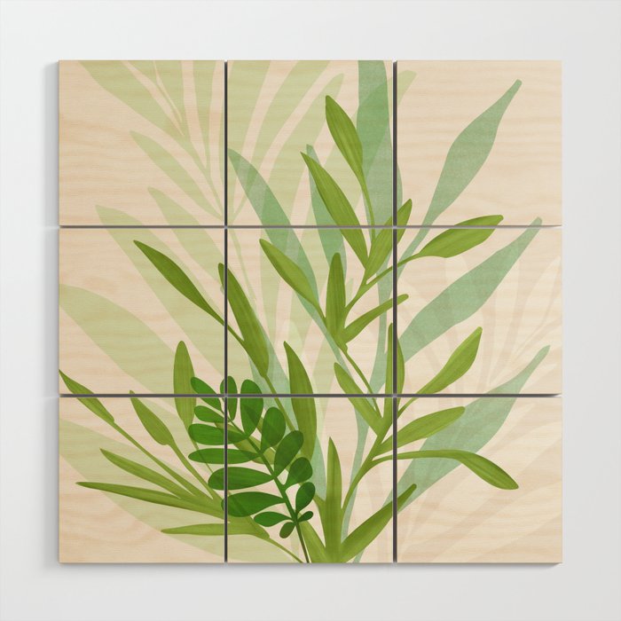 Wild Greenery / Abstract Botanical Series Wood Wall Art Gallery Image 1