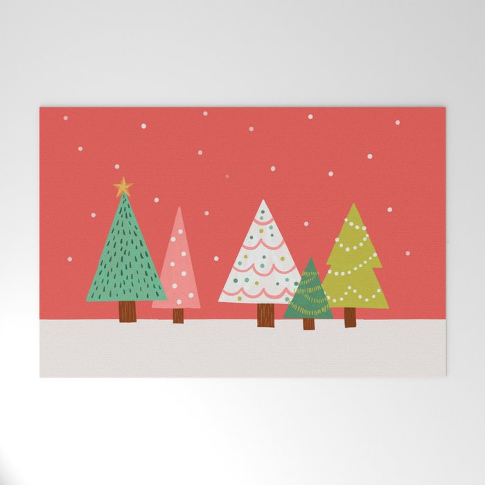 Holly Jolly Trees Welcome Mat Gallery Image 1