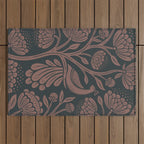 Peacock Dreams - Black & Terracotta Outdoor Rug Gallery Image 1