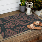 Peacock Dreams - Black & Terracotta Outdoor Rug Gallery Image 2
