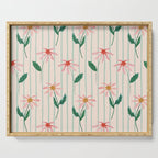 Flowers and stripes Serving Tray Gallery Image 1