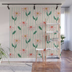 Flowers and stripes Wall Mural Gallery Image 1