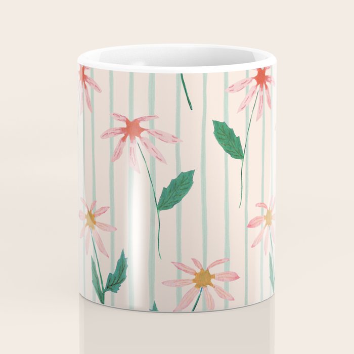 Flowers and stripes Coffee Mug Gallery Image 4