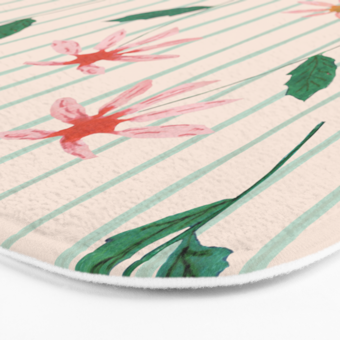 Flowers and stripes Bath Mat Gallery Image 3