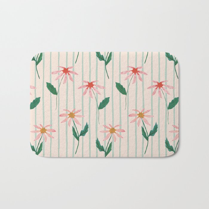 Flowers and stripes Bath Mat Gallery Image 1
