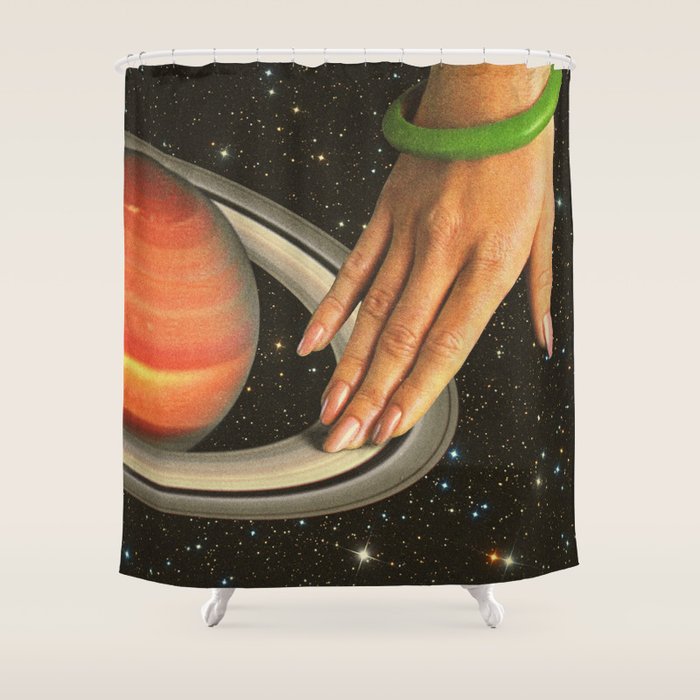 Cosmic Spin - Vinyl Scratch Shower Curtain Gallery Image 1