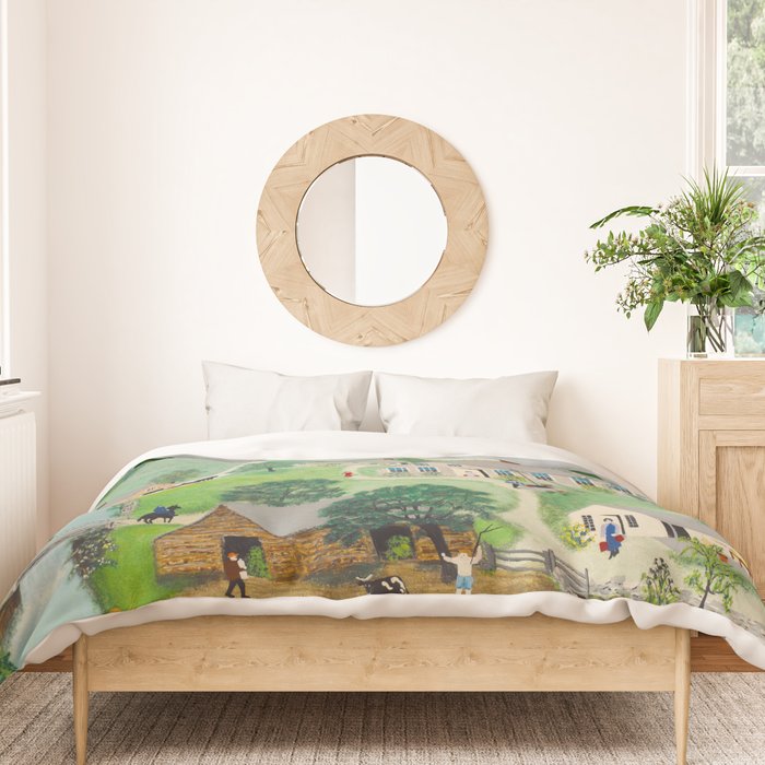 Anna Mary Robertson 'Grandma' Moses The Old Oaken Bucket American Folk Art Duvet Cover Gallery Image 3