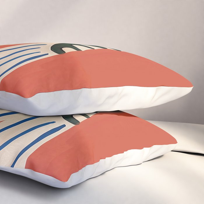 Folk Daisy Botanical Art Pillow Sham Gallery Image 3