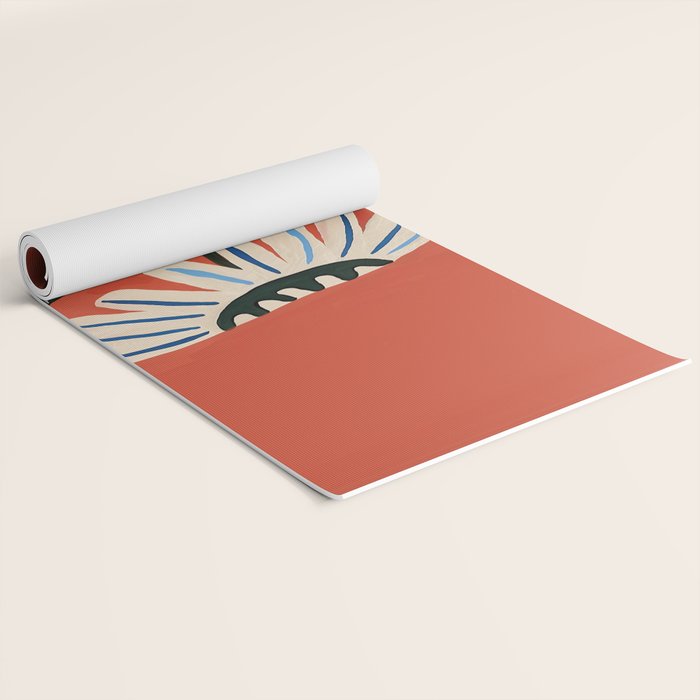 Folk Daisy Botanical Art Yoga Mat Gallery Image 2