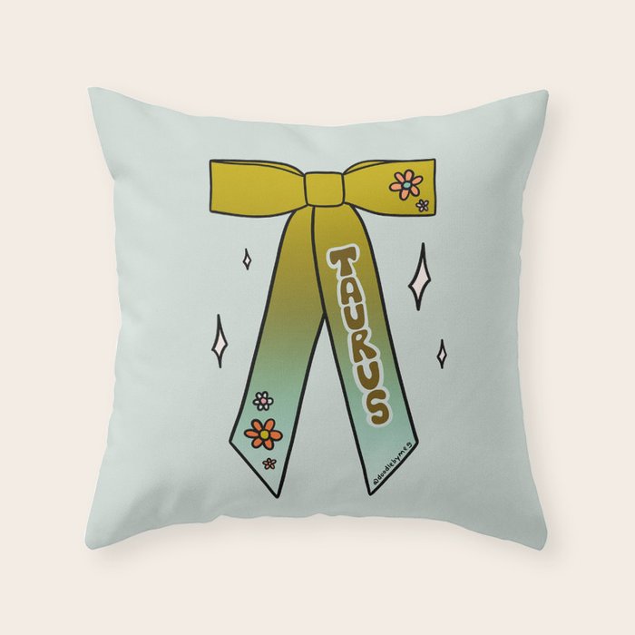 Taurus Bow Throw Pillow Gallery Image 1