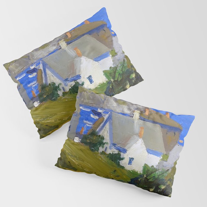 Monhegan Houses Maine by Edward Hopper 1916-1919 Pillow Sham Gallery Image 1