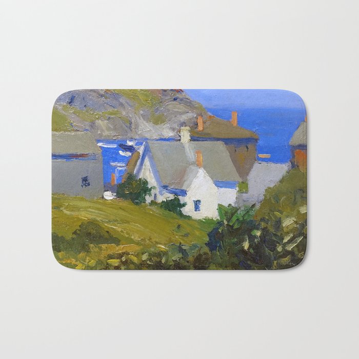 Monhegan Houses Maine by Edward Hopper 1916-1919 Bath Mat Gallery Image 1