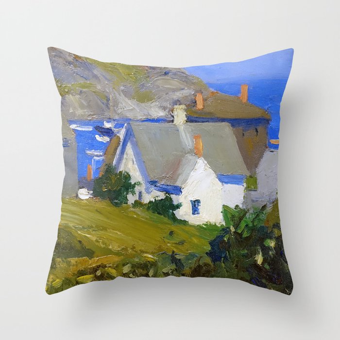 Monhegan Houses Maine by Edward Hopper 1916-1919 Throw Pillow Gallery Image 6