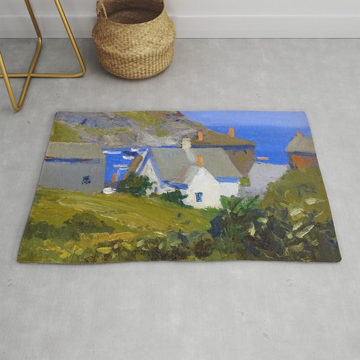 Monhegan Houses Maine by Edward Hopper 1916-1919 Rug Gallery Image 1