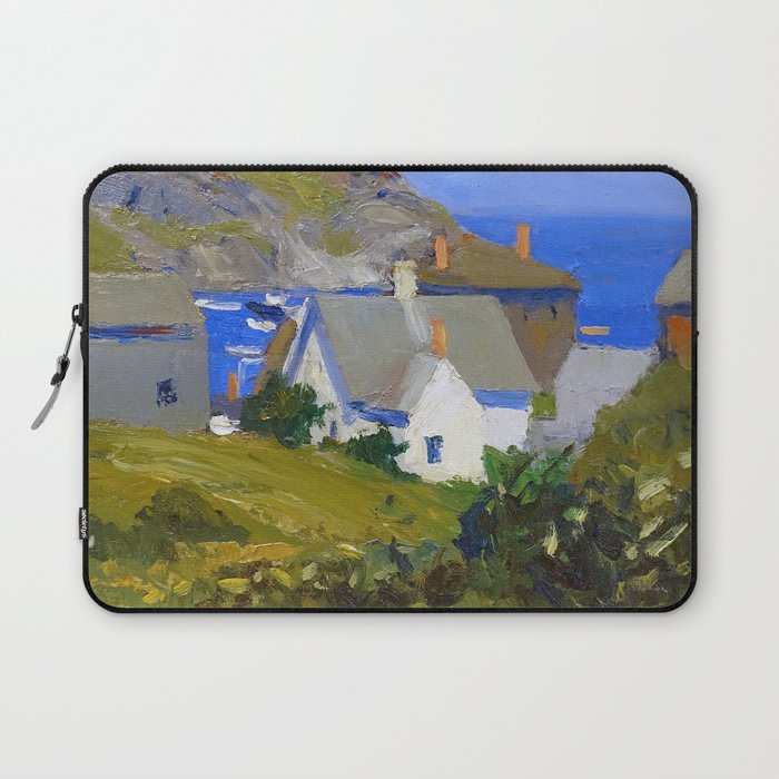 Monhegan Houses Maine by Edward Hopper 1916-1919 Laptop Sleeve Gallery Image 1