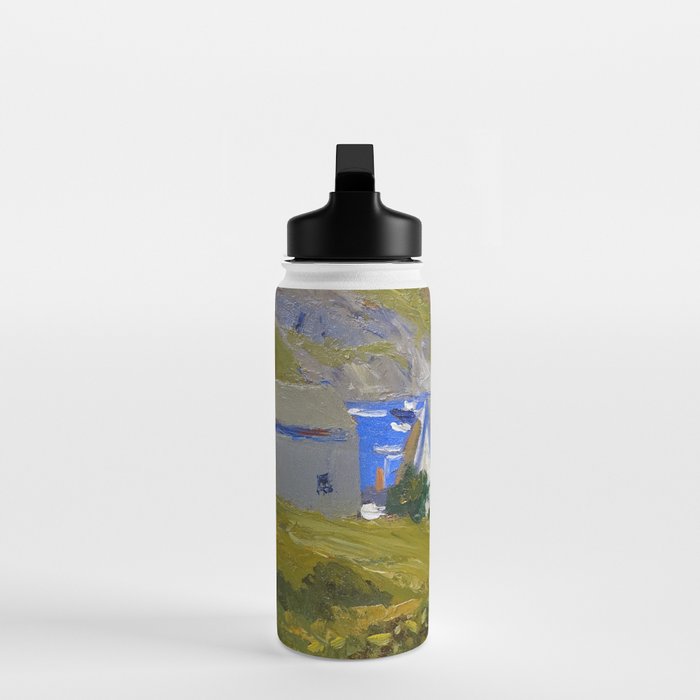 Monhegan Houses Maine by Edward Hopper 1916-1919 Water Bottle Gallery Image 3