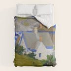 Monhegan Houses Maine by Edward Hopper 1916-1919 Duvet Cover Gallery Image 6